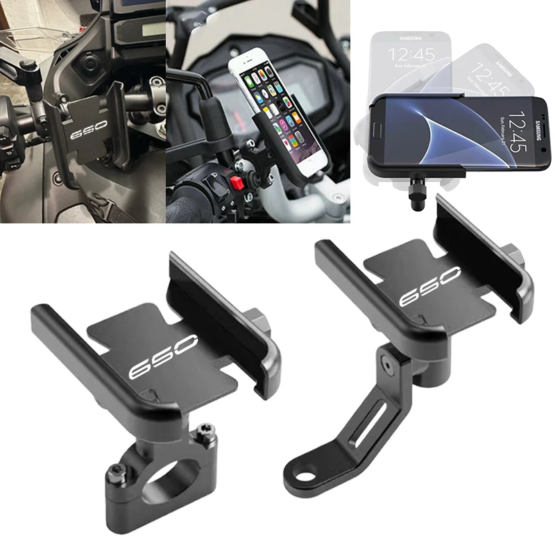 Motorrad-Handyhalterung mit Stoßdämpfung aus Legierung für Navigation und GPS, passend für Kawasaki Versys 650 Z650 Z650 RS Ninja650 2017-2025
