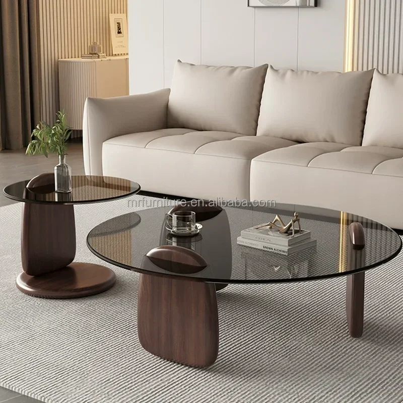 

#For Nordic Luxury round Coffee Table Set Modern Home Furniture Feature Solid Wood for Living Room Hotel Apartment