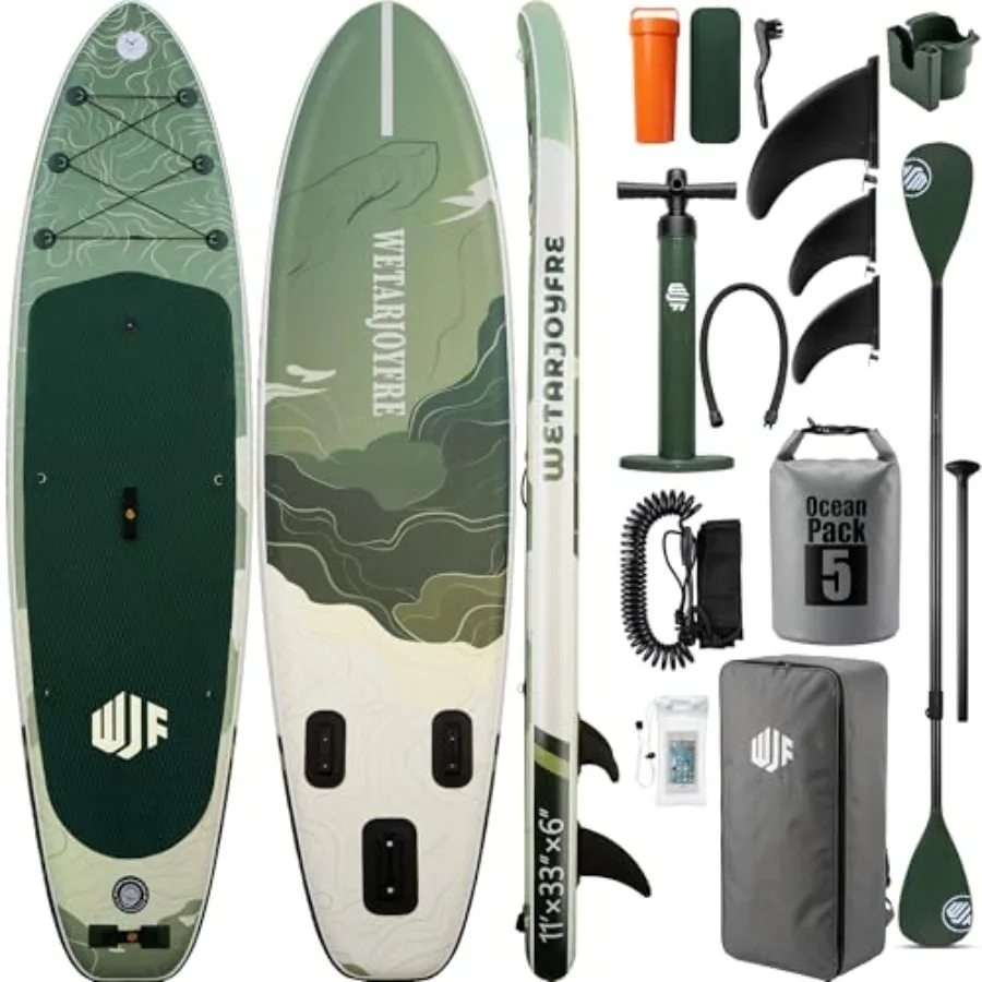 

Inflatable Paddle Board for Adults: PVC, Blue, Ultra-Light with 450Lbs Capacity, Non-Slip Deck Full Accessories