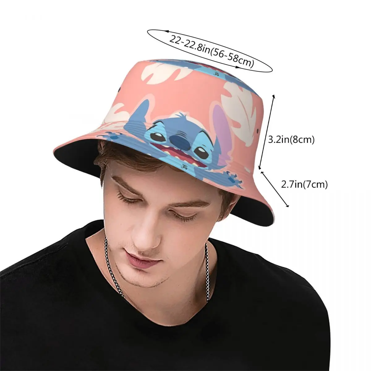 Summer Bob Cap Cute Lilo And Stitch for Men Women Fisherman Caps Reversible Cotton Bucket Hats Outdoor Fishing Hats