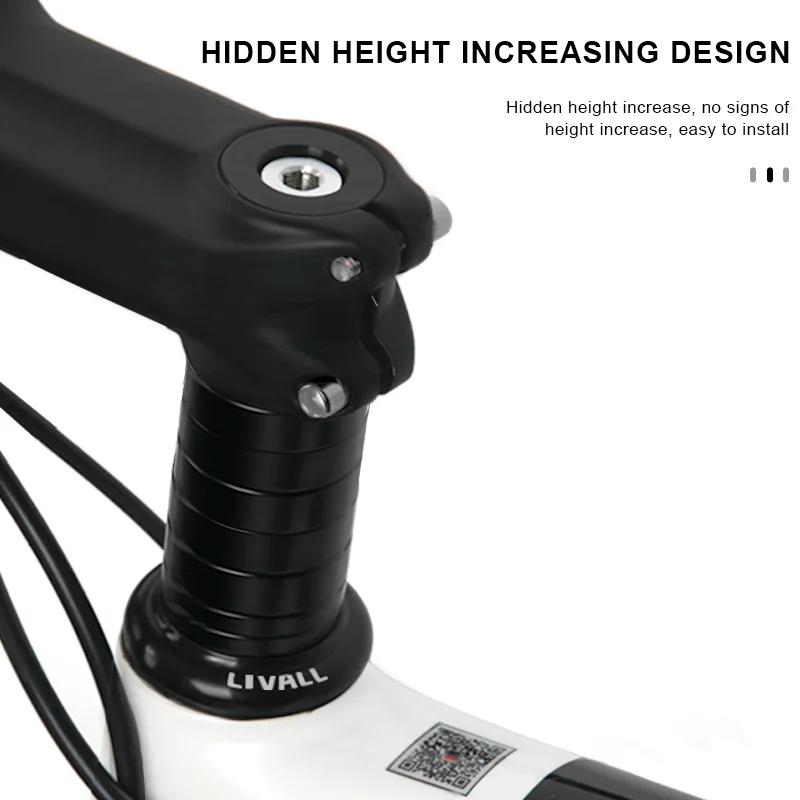 Fahrradlenker-Vorbauhöhenverlängerung, Gabel-Vorbauverlängerung, 1-1/8 Zoll (28,6 mm) Aluminium-Gabel-Vorbau-Verlängerung, versteckter Riser für MTB und Rennräder – Detail 6