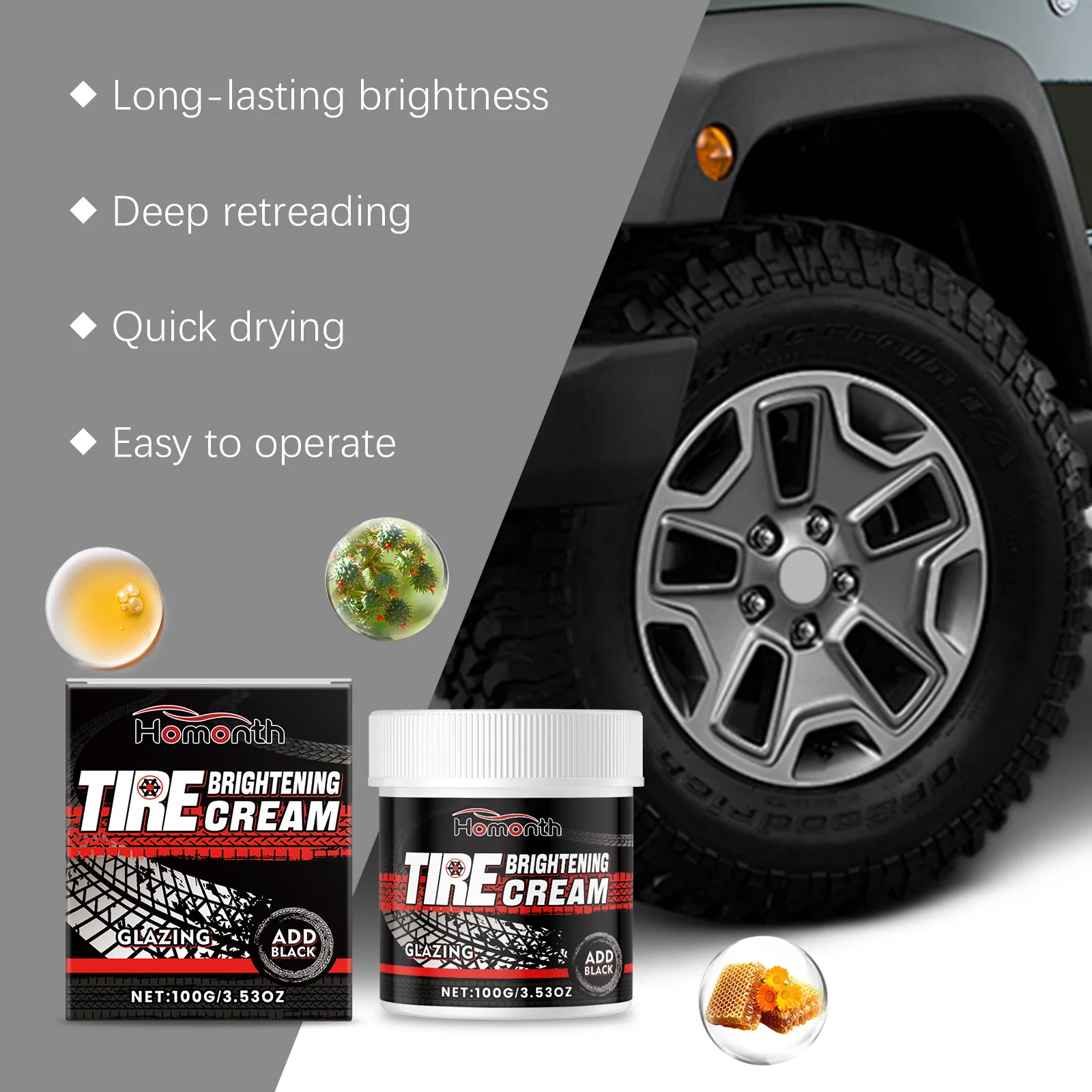 Auto Tire Polishing Paste Tire Rubber Anti-aging Waterproof Anti-fouling Protective Sealant Gloss Hydrophobic Coating Lubricant
