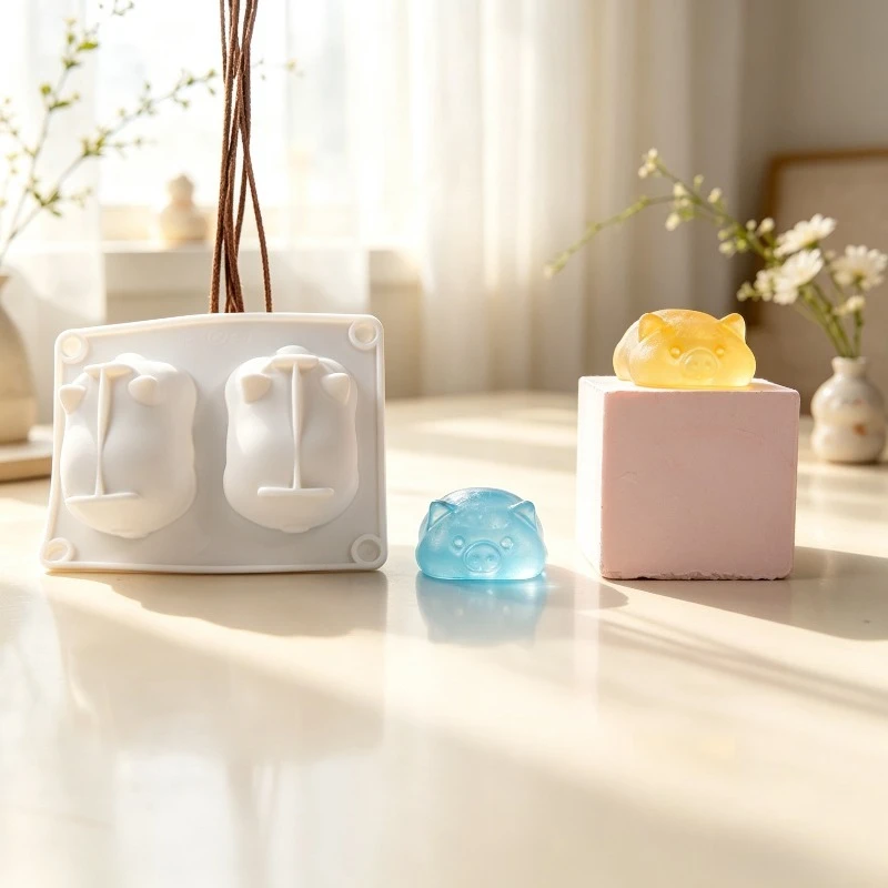 Resin silicone mold. Smooth and rounded animal-shaped concave mold. Desktop decoration. DIY casting mold.