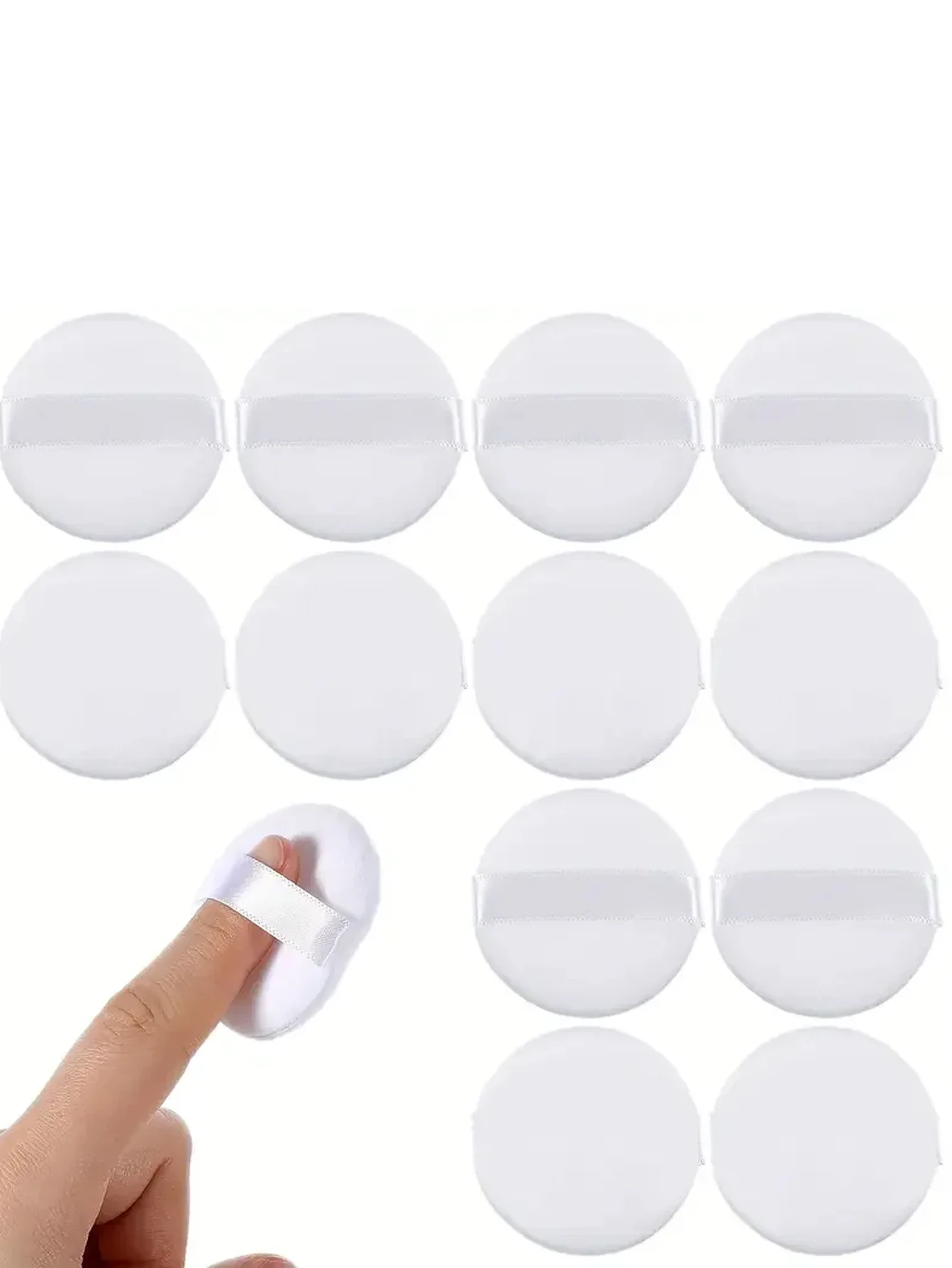 12er-Pack Mini-Puderquasten mit Fingerspitze – 4,32 cm runder wiederverwendbarer Make-up-Schwamm, tragbares Reise-Schönheitswerkzeug für Damen, Reise-Essential – Detail 1
