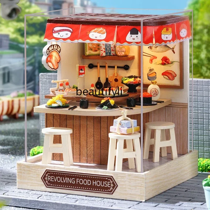 Handmontiertes kleines Haus, kreative Villa, Konstruktionsspielzeug, Geburtstagsgeschenk