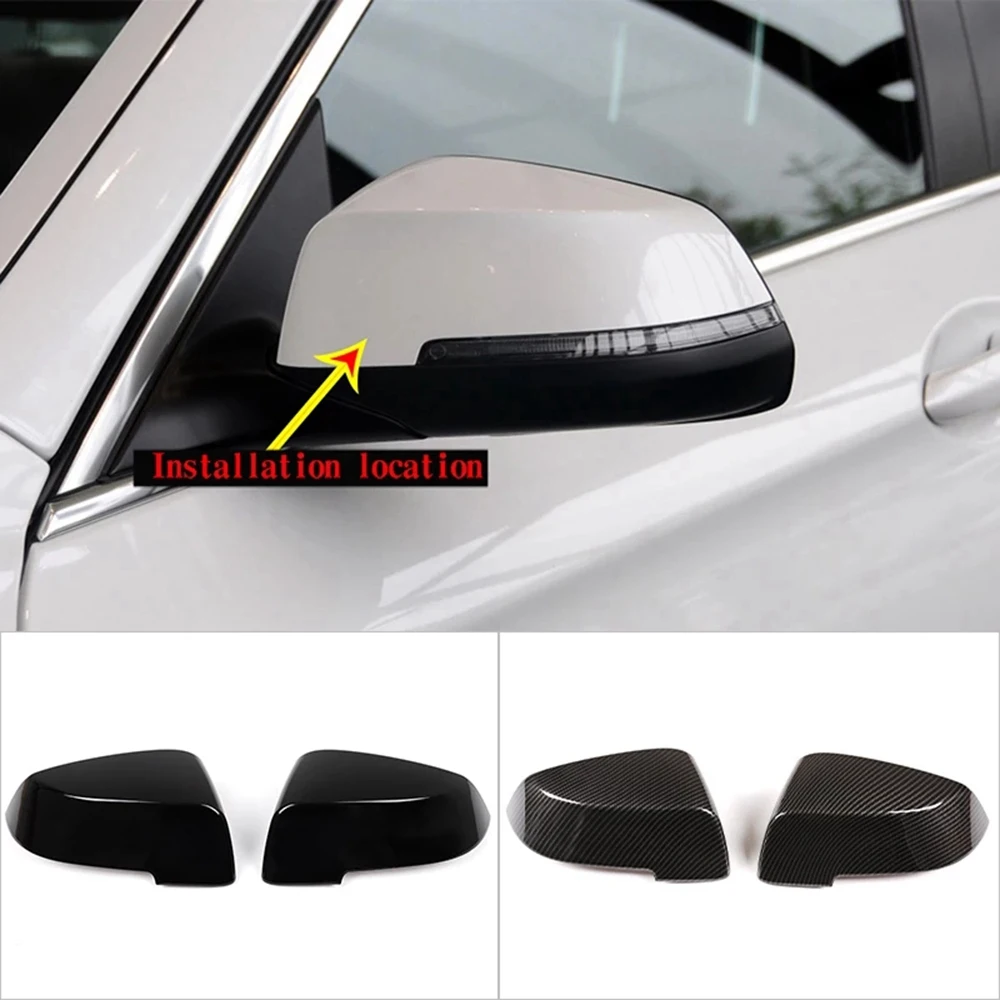 Car Reversing Mirror Cover Side Rearview Mirror Housing for BMW- 5 Series/5 GT/ 7 Series 2014-2017 Carbon Fiber