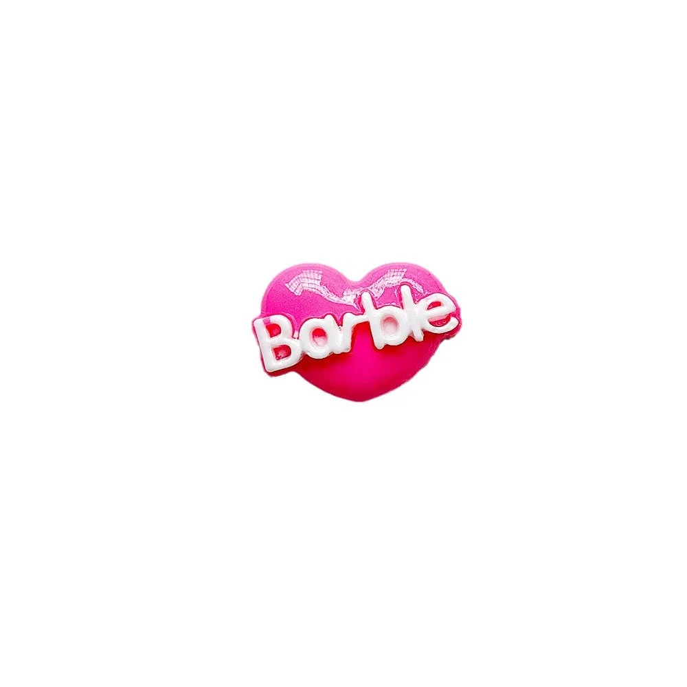 5pcs Letter love ponytail girl barbie cartoon resin flatback cabochons diy crafts supplies