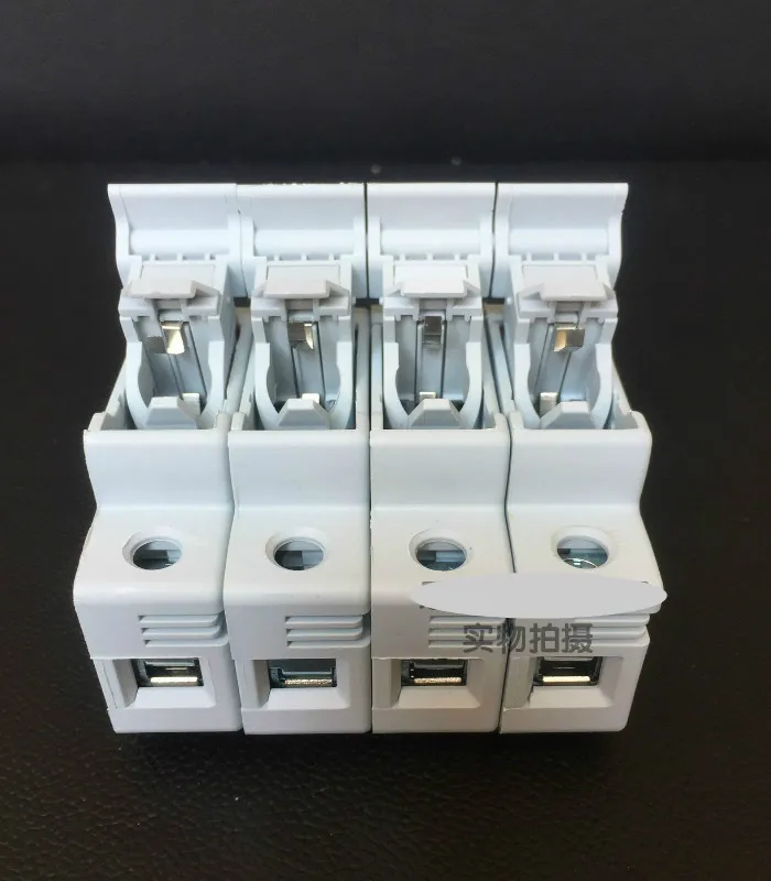 RT18-32X  1P 2P 3P 4P AC ~380V Copper Fuse Holder 500V 10x38mm DIN rail mounting fuse holder bottom adapter with fuse