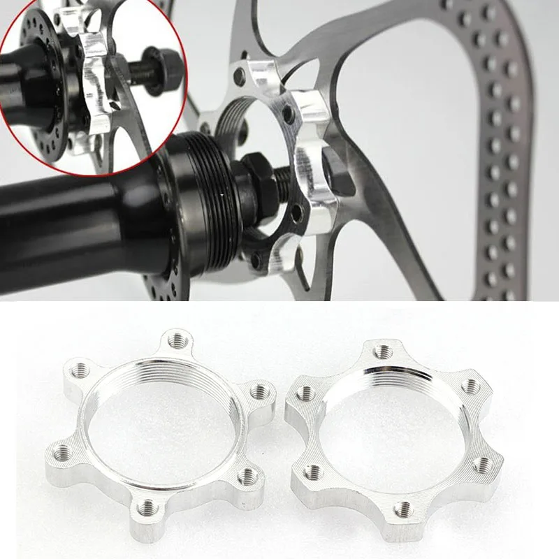 2pcs/lot 44mm/48mm Bike Bicycle Freewheel Threaded Hubs Disk Disc Brake Rotor 6Bolt Flange Adapter