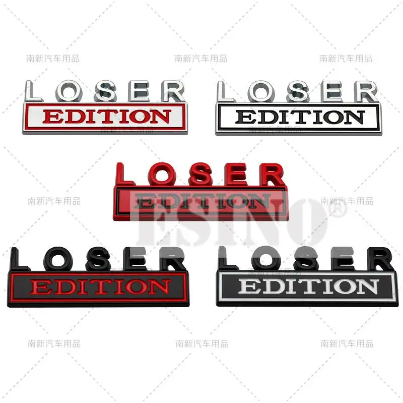 

Car Styling 3D Loser Edition Metal Chrome Zinc Alloy Adhesive Emblem Decorative Badge Funny Decal Auto Accessory