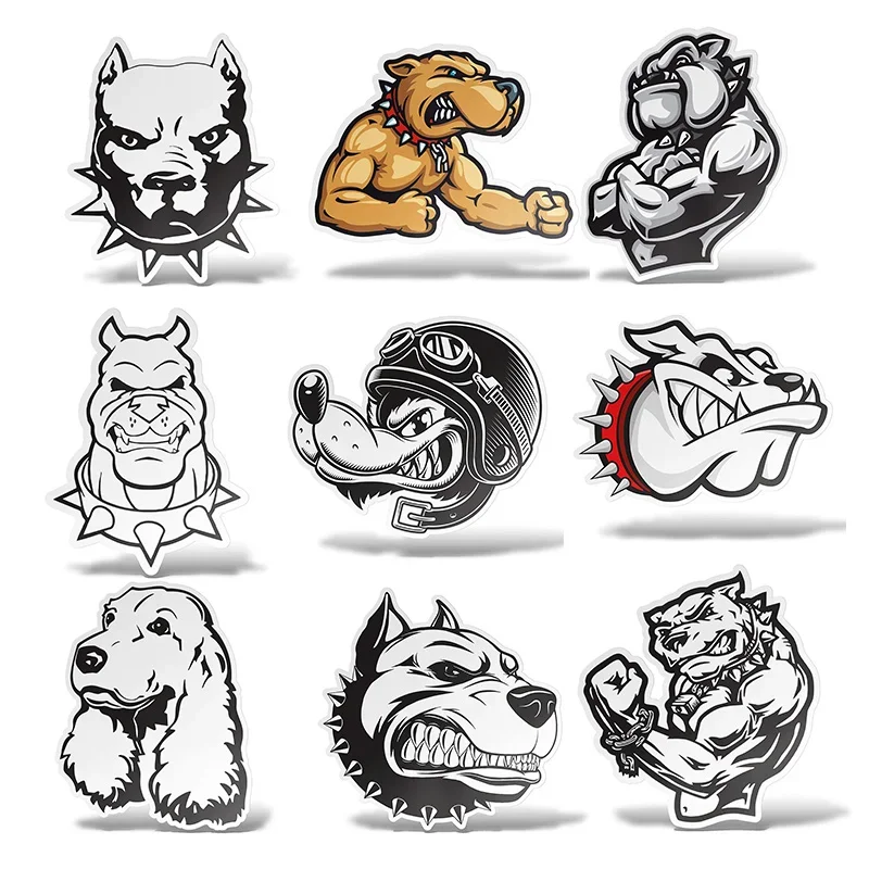 Wolf Biker Biker Rider Sticker Muscle Bully Dog Vinyl Car Stickers - Waterproof Decals for Cars Trucks SUVs Window Bumper Laptop