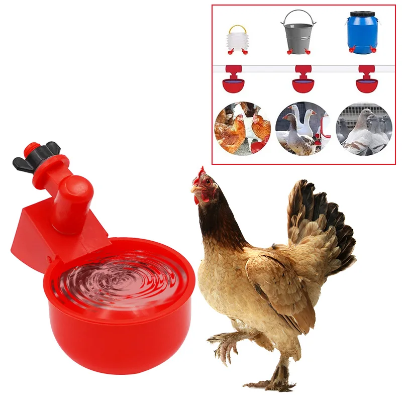 10/20 Pcs Chicken Quail Hanging Water Cups Nipple Drinking Bowl Birds Water Bowl Drinker Cups for Farm Automatic Poultry