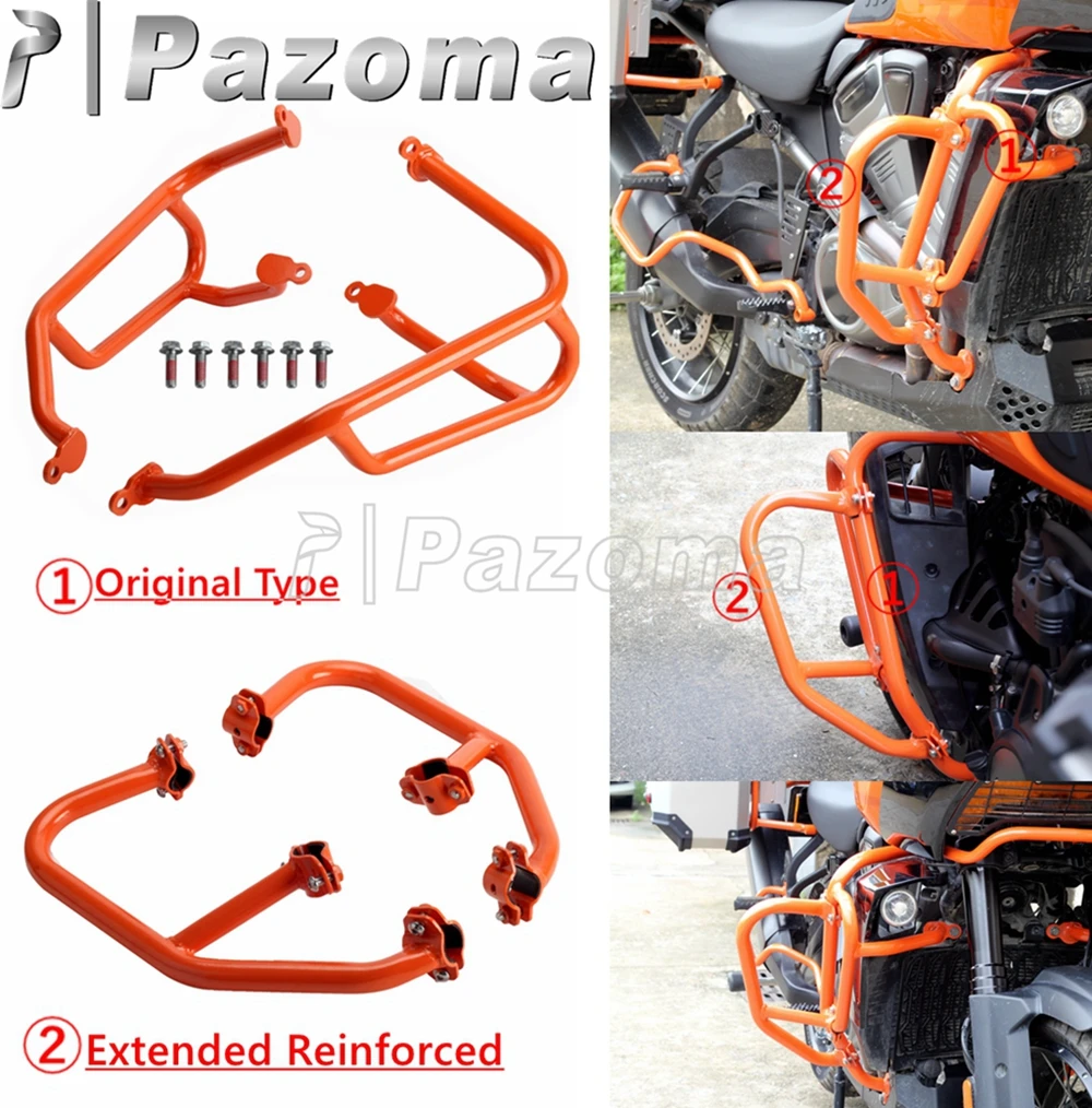 Crash Bar Bumper For Harley Pan America RA1250 RA1250S 2021 2022 2023 2024 2025 Motorcycle Engine Cage Guard Metal Orange Black