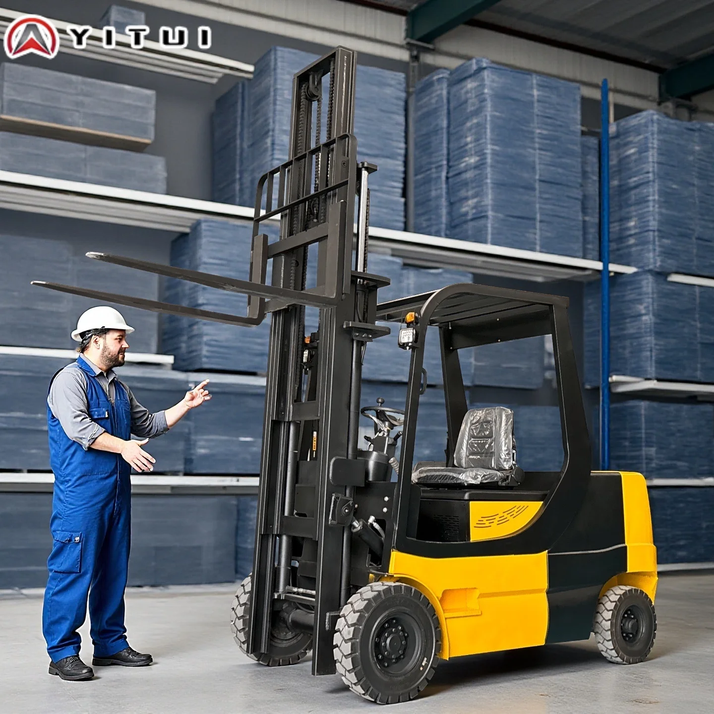 رافعة شوكية 1-3.5 طن محرك إيبا الكهربائي مخصص لرافعة شوكية ملونة مستودع رافعات شوكية رخيصة مع المرفقات