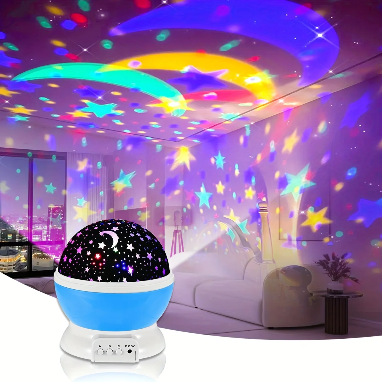 Novelty LED Star Projector Children\'s Gift Bedside Lamp Sleep Lamp Bedroom Decoration USB Projector Lamp Rotating Night Lamp