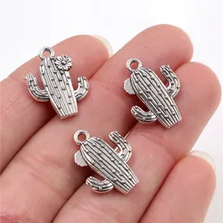 10pcs Charms desert cactus flower 20x15mm Antique Silver Plated Pendants Making DIY Handmade Tibetan Finding Jewelry