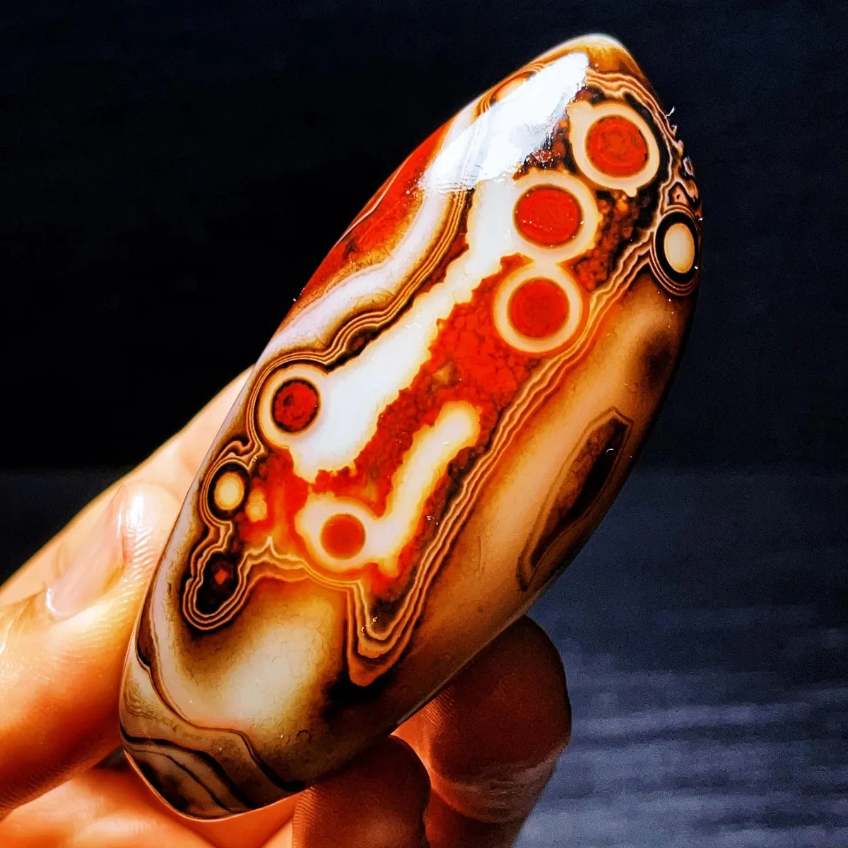 4PC Banded Agate Hand Selected, Natural Beauty, Polished Tumbled, Desk Decor, Crystal Collection, Table Display, Collector Gift