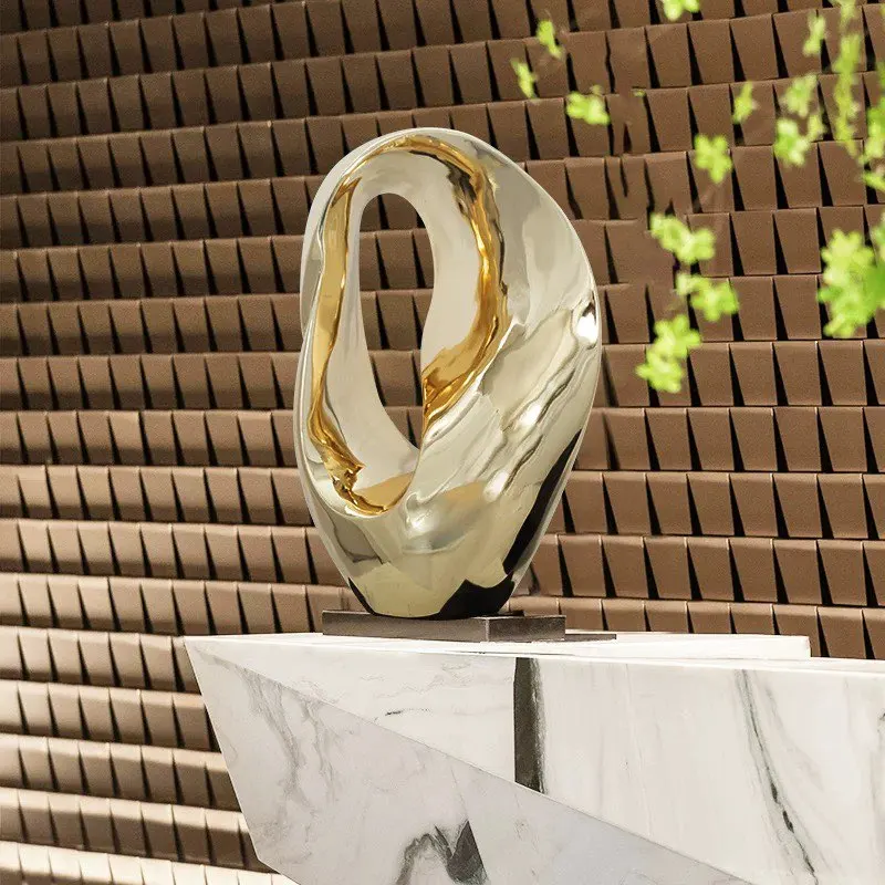 Room decor creative abstract sculpture Fushou circular ring sculpture foyer desktop decoration lobby art sculpture living room l