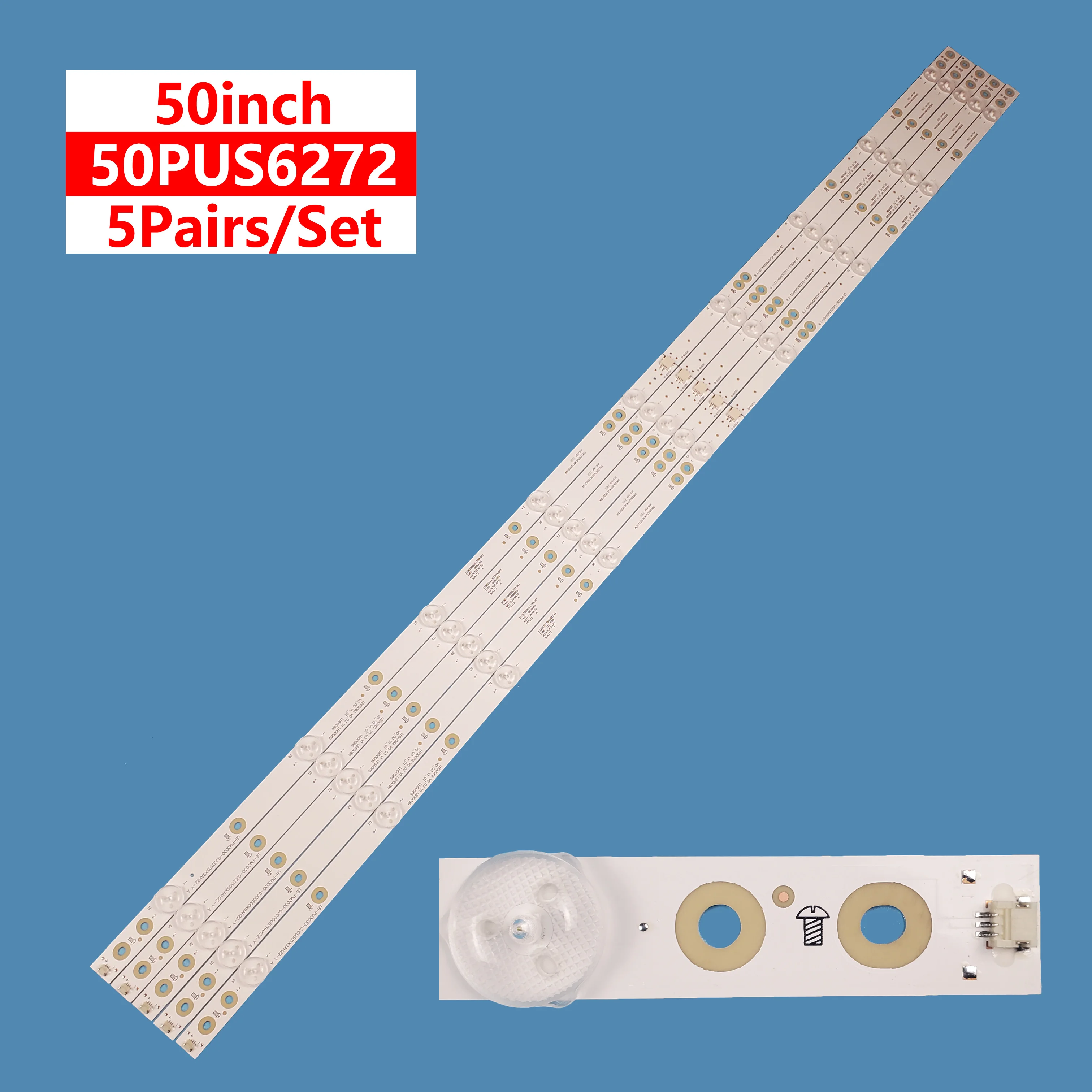 

10Pcs/set Smart TV LED Backlight Bar Strip LB50082 V0_03 V1 LB50089 V0_00 V1_01 LB50086 for Philips 50inch 50PUS6272 50PUS6162