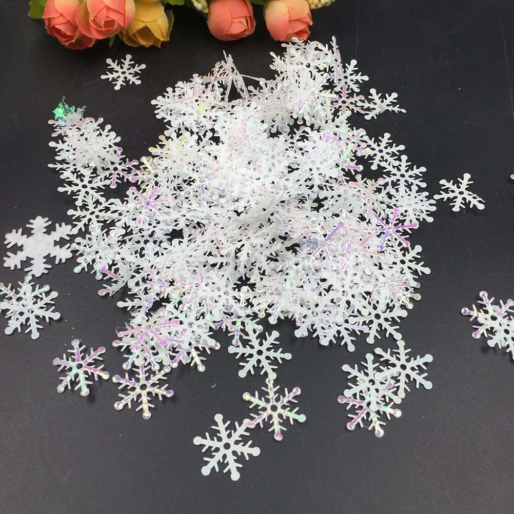 

400 Pcs Confetti Decorative Snowflakes Faux Decorating Hanging Celebrations Girl Baby