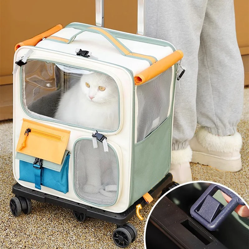 HOOPET Cats Travel Bag Portable Out Pet Trolley Suitcase Universal  Small Dogs Bag Cat Backpack Detachable Pet Supplies