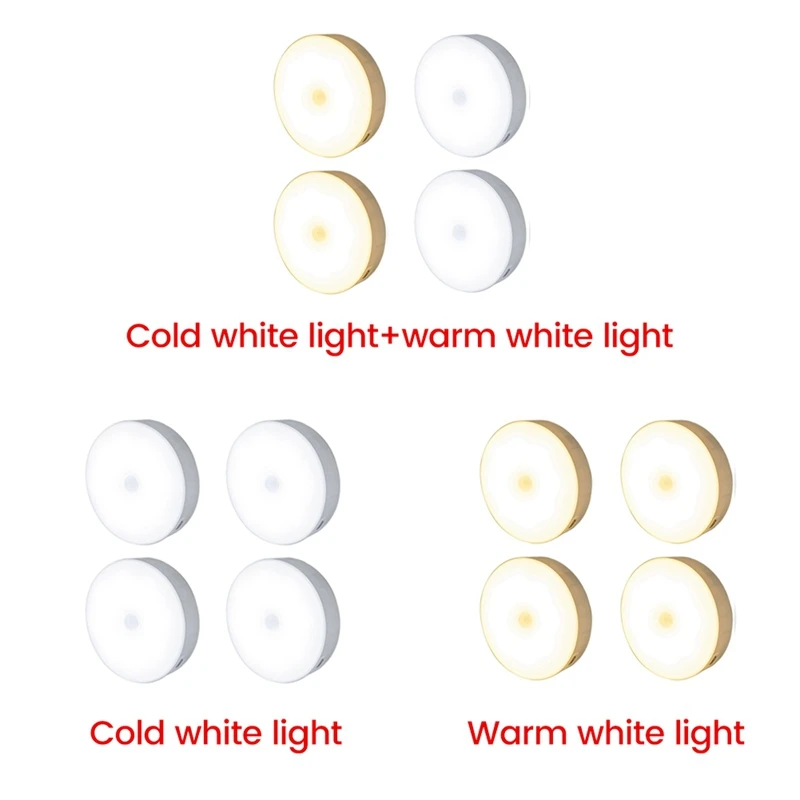 4 Pack Motion Sensor LED Night Light,USB Rechargeable Wall Decoration Bedroom Night Lamp Durable High Guality