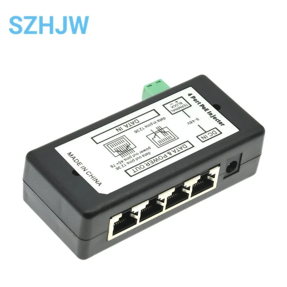 4 LAN-Ports passive Strom versorgung über Ethernet-Modul Injektor DC 9-48V IP-Kamera Netzteil Poe Switch Adapter Poe Box