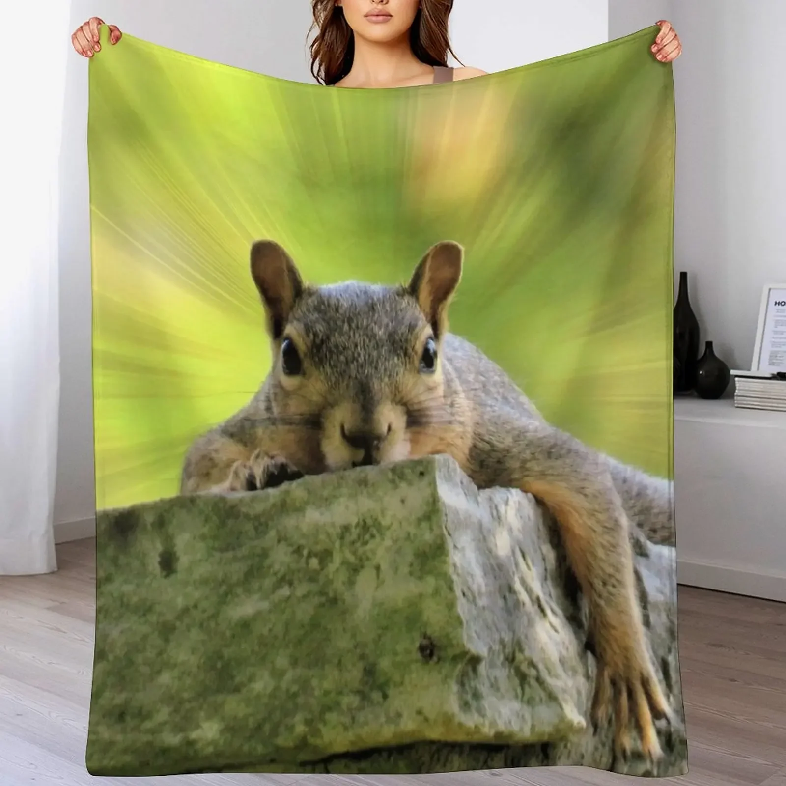 

Relaxed Squirrel Throw Blanket Decorative Sofas Quilt Weighted Retros Blankets