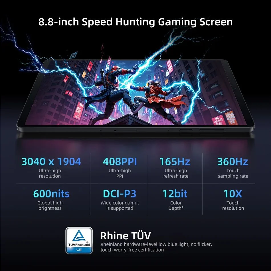 لينوفو ليجيون Y700 2025 Pad Gen 4 TB322FC علامة تبويب للألعاب 12 جيجابايت 256 جيجابايت 16 جيجابايت 512 جيجابايت سنابدراجون 8 إيليت 8.8 بوصة 165 هرتز شاشة 7600 مللي أمبير في الساعة