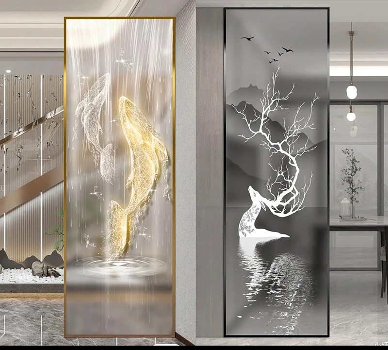 قسم حفلات الفندق من الفولاذ المقاوم للصدأ شاشة زجاجية فنية لقاعة الولائم في صندوق الفندق