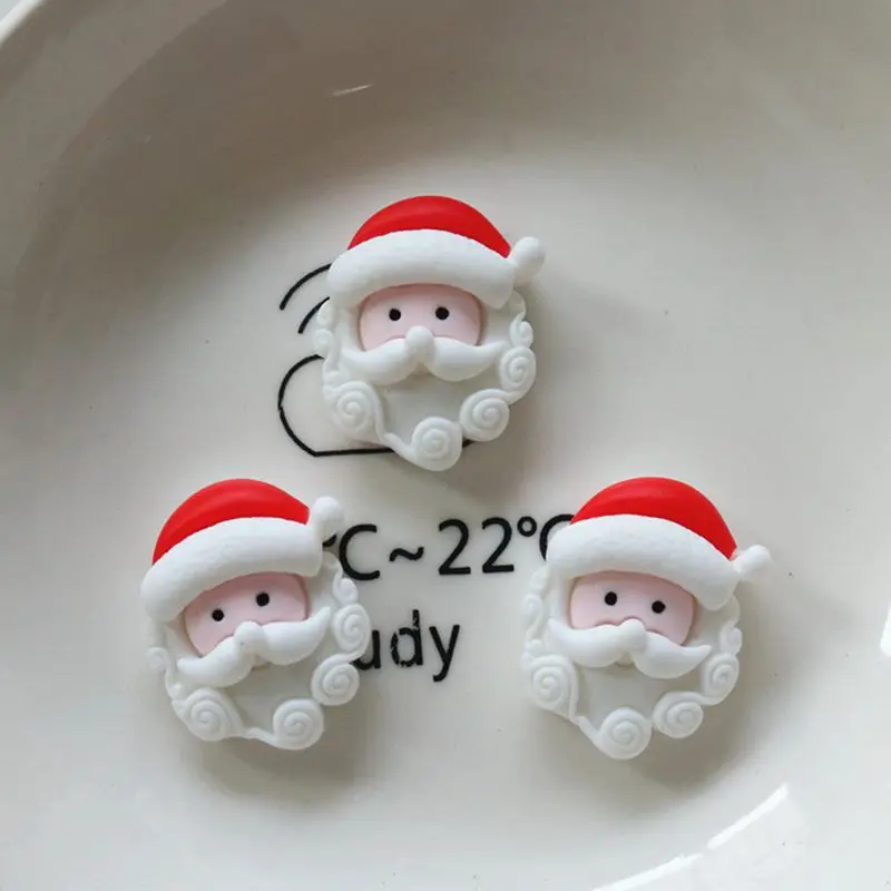 12Pcs New Mini Cute Cartoon Cartoon Christmas Back Resin Flatback Cabochon Ornament Jewelry Making Nail Hairwear Accessories