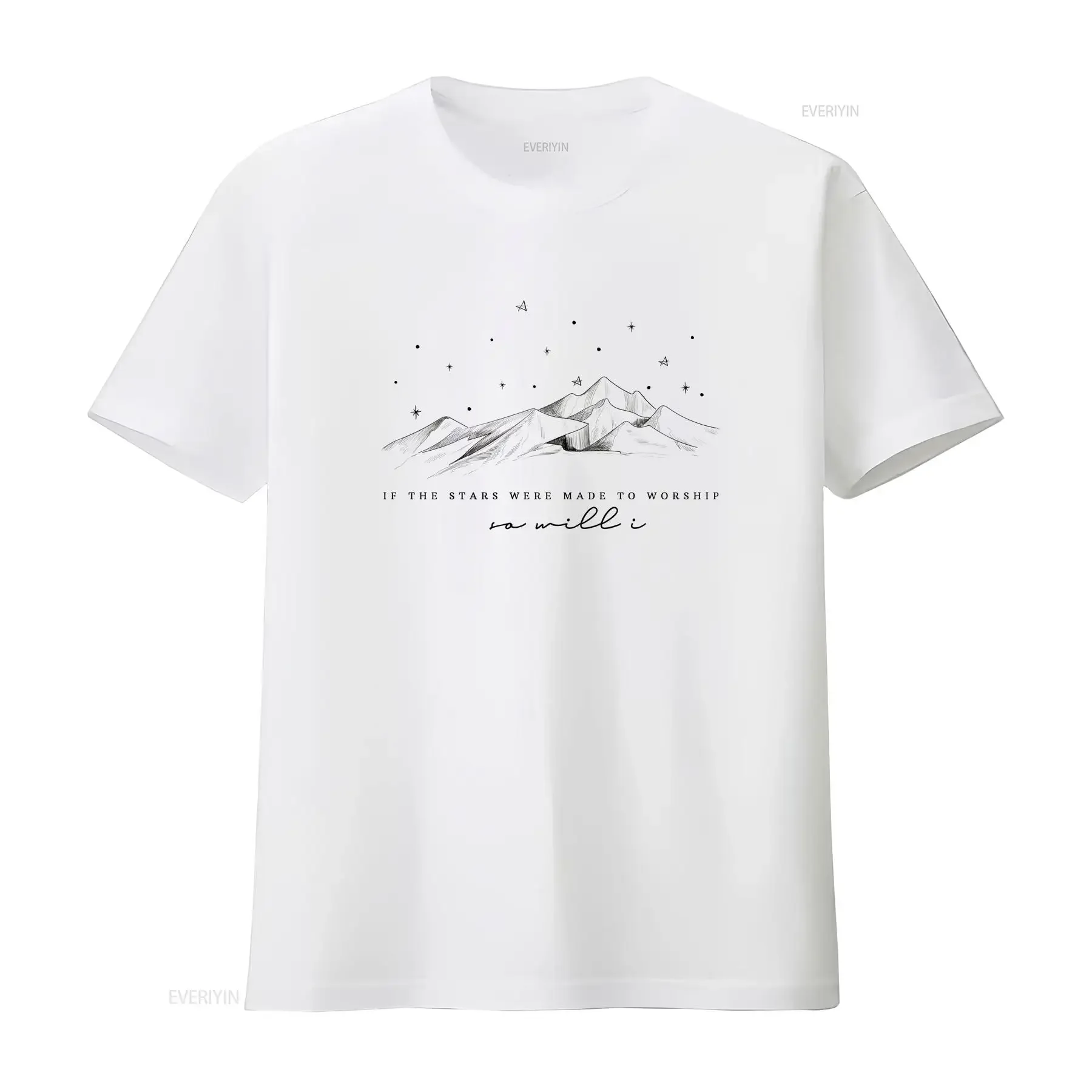 If The Stars Were Made To Worship Religious T Shirt Christian s Women Bible Verse Faith vintage Washed Slightly Unisex