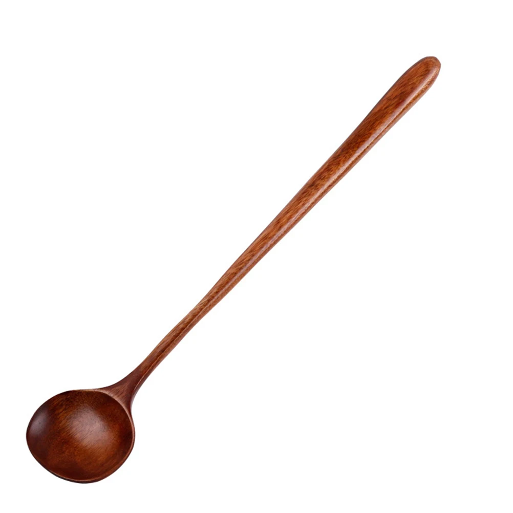 

5pcs Wooden Mixing Spoons Long Handle Easy Clean Maintain Soup Kitchen Tools Home Restaurant Hotel Bar Utensils