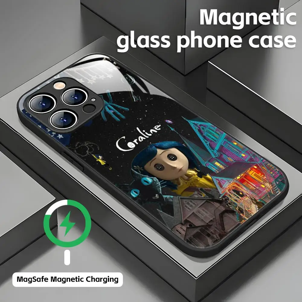 Funda para teléfono C-coralines para iPhone 18 17 16 15 14 13 12 11 X XR XS Plus Mini Pro Max, funda magnética de cristal