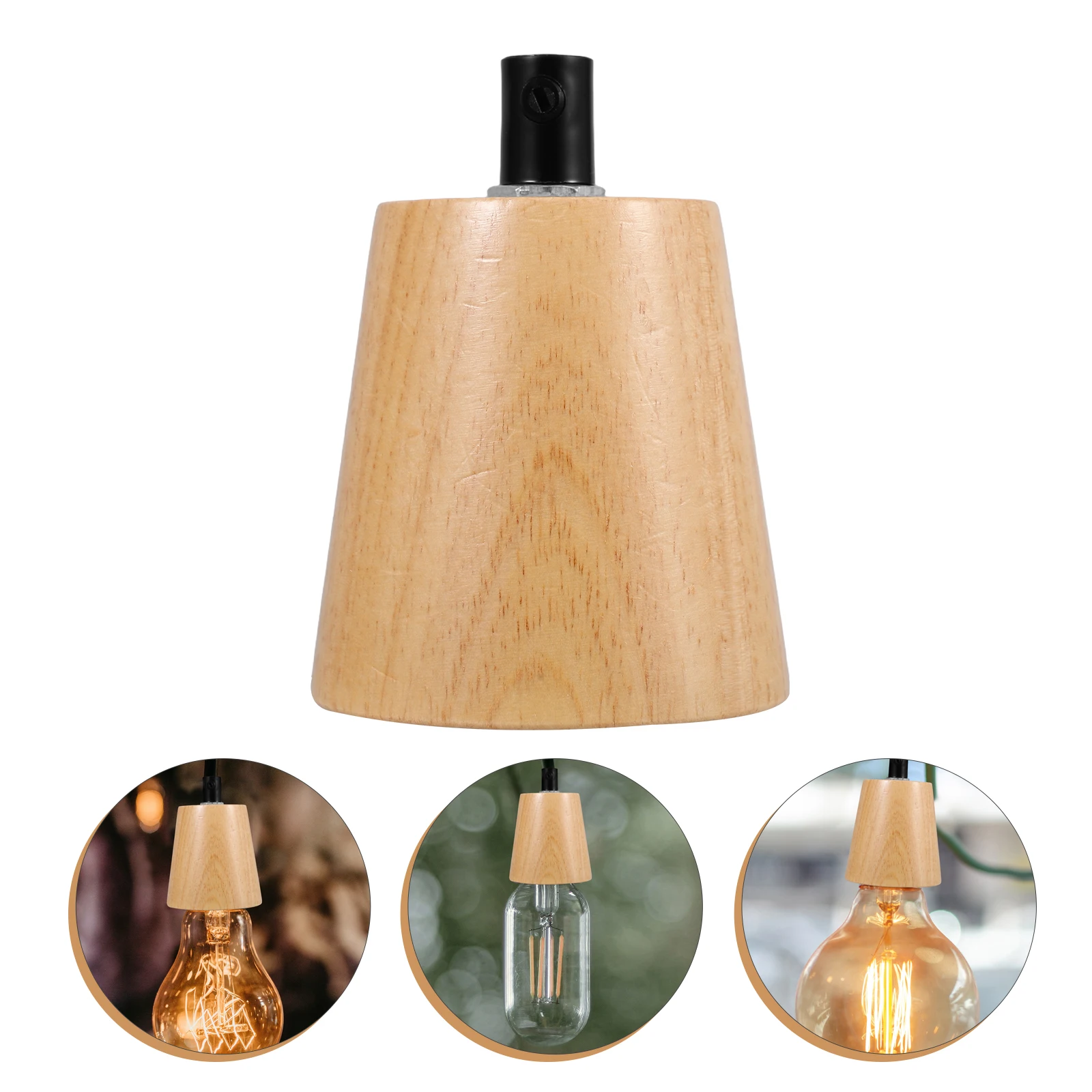 

Creative Wooden Plastic Lamp Holder Base E27 Socket Replacement Vintage Light Fixture Durable Easy Installation Decorative Home