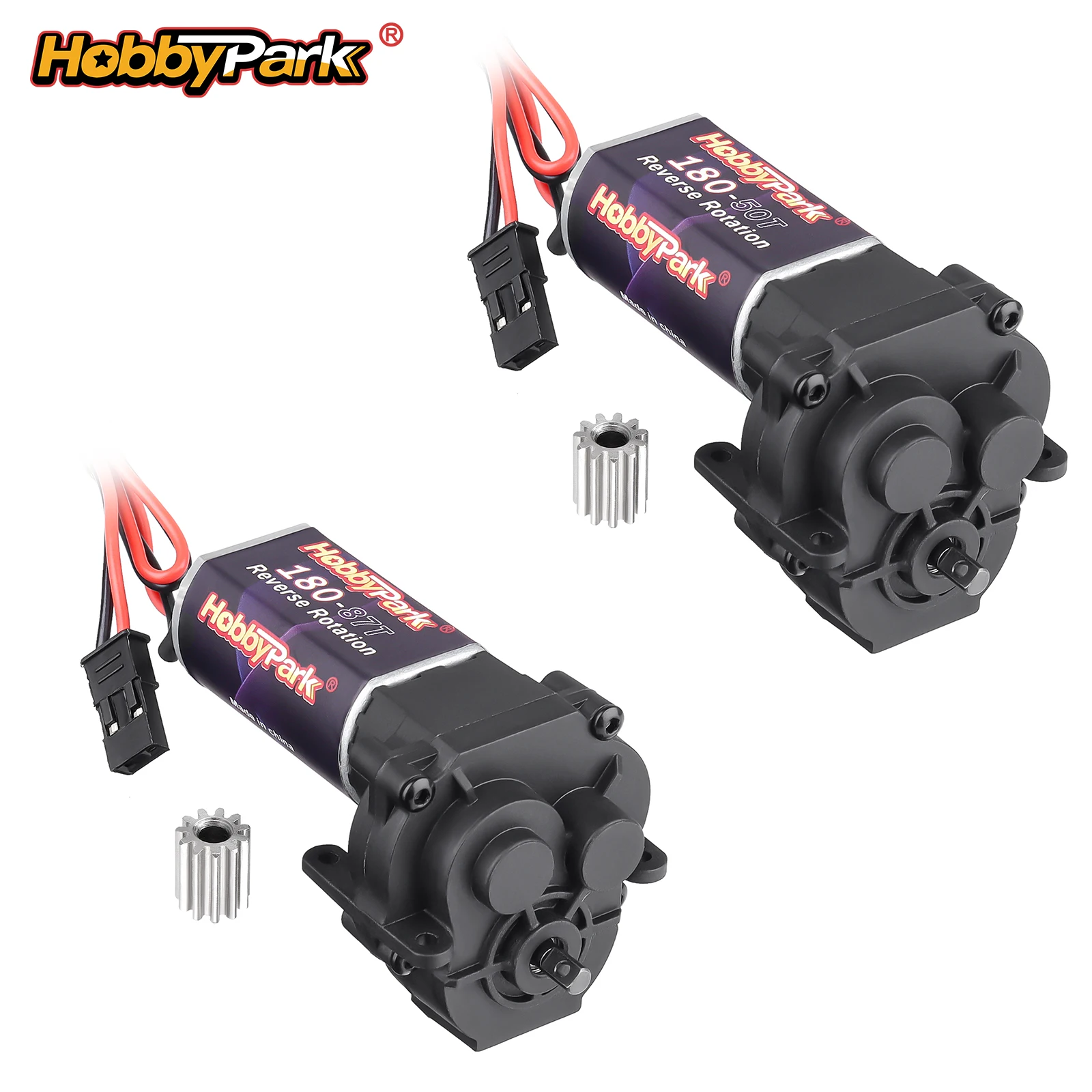 HobbyPark 87T / 50T Upgrade 180 Bürstenmotor mit Getriebe 49,4:1 Edelstahlzahnrad 11T für Traxxas TRX4M 1/18