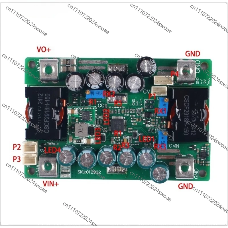 For DC High Voltage 140V Step-Down Power Module 12-140 To 3-56V MPPT Charging Pad: 13-40A