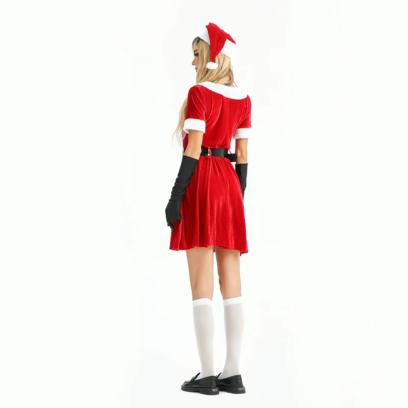 2025 New Christmas Costume Female Cosplay Christmas Dress Christmas Dress Red Santa Show Costume