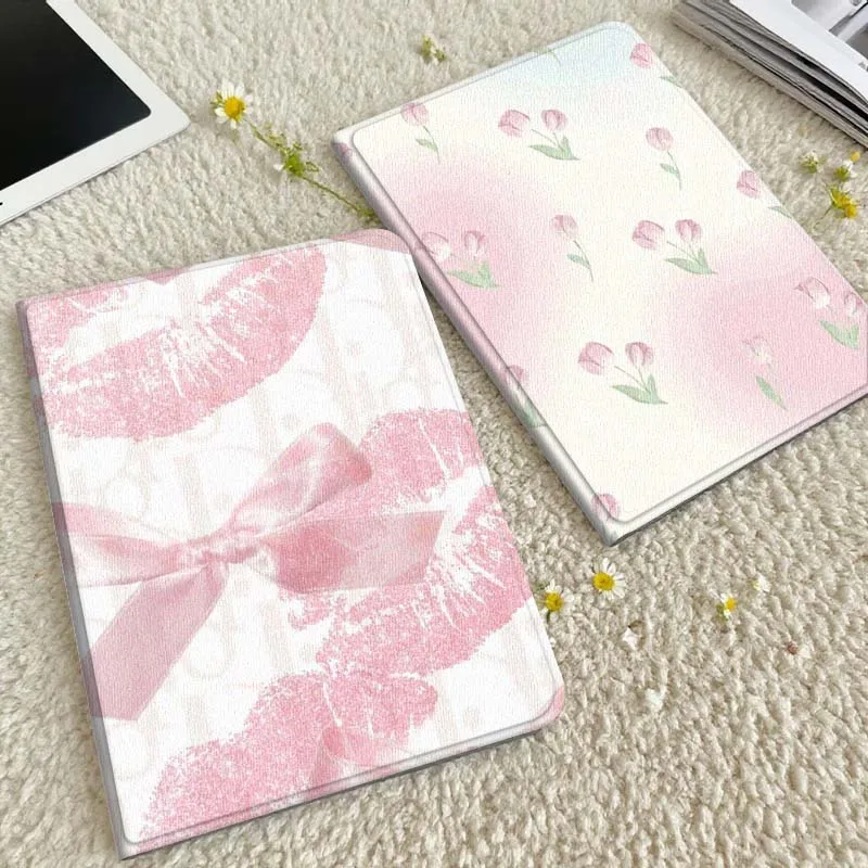 

Розовый чехол для планшета с узором в виде банта и помады для Xiaomi Redmi Mini Pad SE K 2 4 5 6 7 8 2023 2025 11 8.8 11.2 10.1 Pro