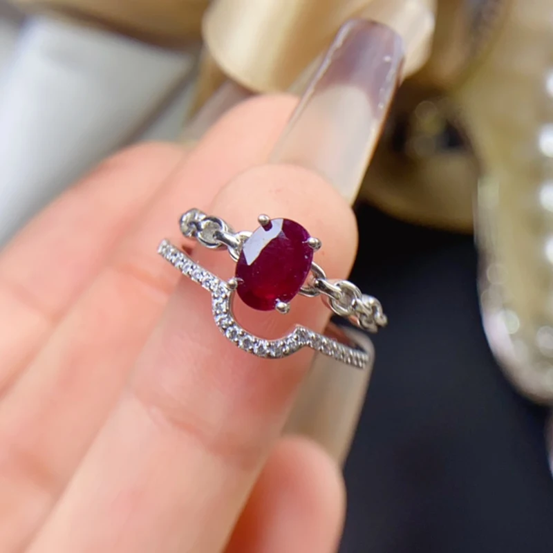 Natural Ruby Rings for women silver 925 jewelry luxury gem stones 18k gold plated free shiping items