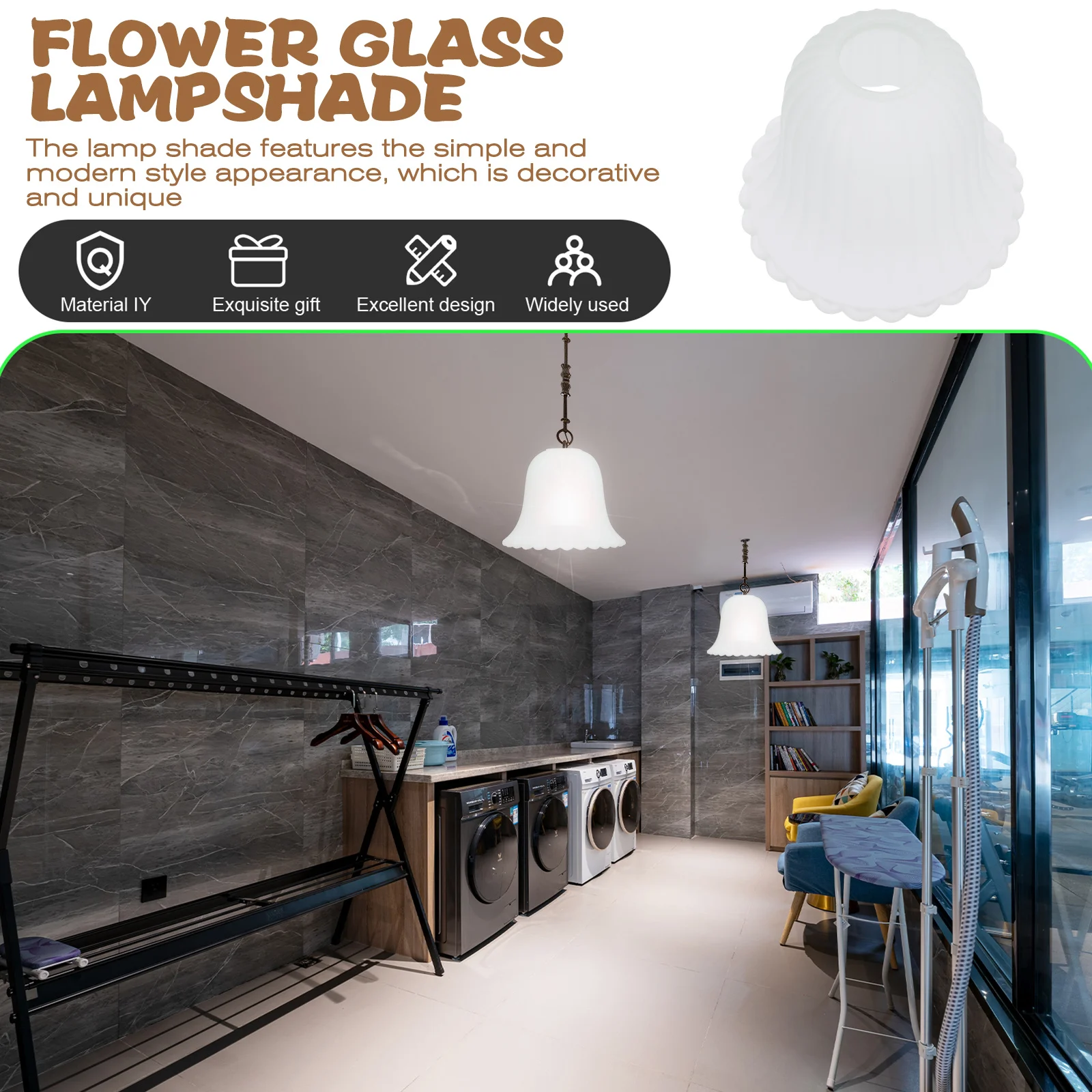 

Retro Glass Pendant Light Shade Replacement for E27 Socket Modern Lampshade Frosted Glass Indoor Light Lighting Fixtures