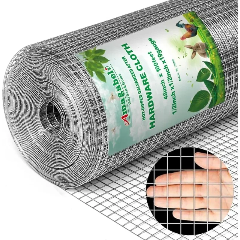 

Садовая и домашняя фурнитура ткань 1/2 дюйма 48 x футов оцинкованная после сварки 19 Калибр квадратный куриный проволочный забор сетка рулон приподнятый