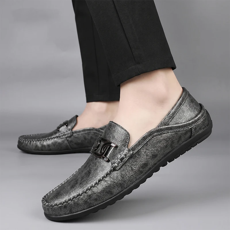 Genuine Leather Men Casual Shoes Luxury Brand Formal Men Loafers Moccasins Italian Breathable Slip on Male Boat Shoes Size