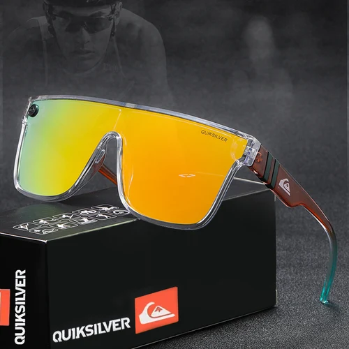 Imagen 2 del producto Gafas de sol de gran tamaño para hombre y mujer, lentes de sol de pesca con parte superior plana UV400, gafas cuadradas con espejo, gafas deportivas para exteriores