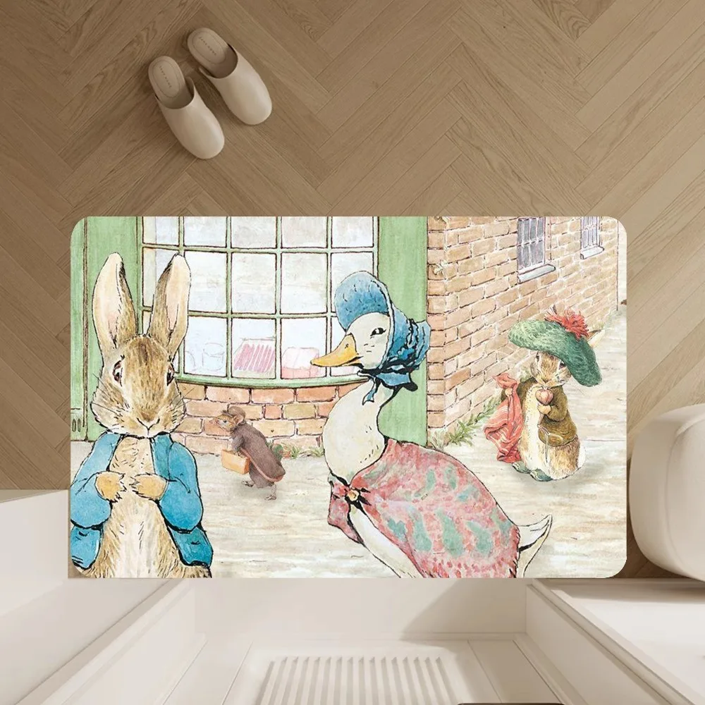 cartoon p-peter cute rabbit  Floor Mat Anti-Slip Bathroom Kitchen Bedroom Living Room Entrance Rug Home Decor