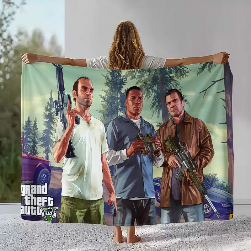 Game G-GTA San Andreas Soft Flannel Throw Blanket,Cozy Warm Blanket for Bed,Sofa,Living Room,Picnic,Camping,Home Decor,Gift