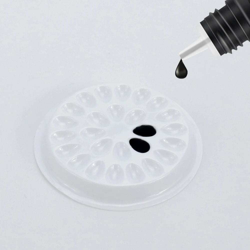 100 個使い捨てプラスチックフラワーまつげホルダーステッカー接着剤接着パレットまつげエクステンションメイクツール