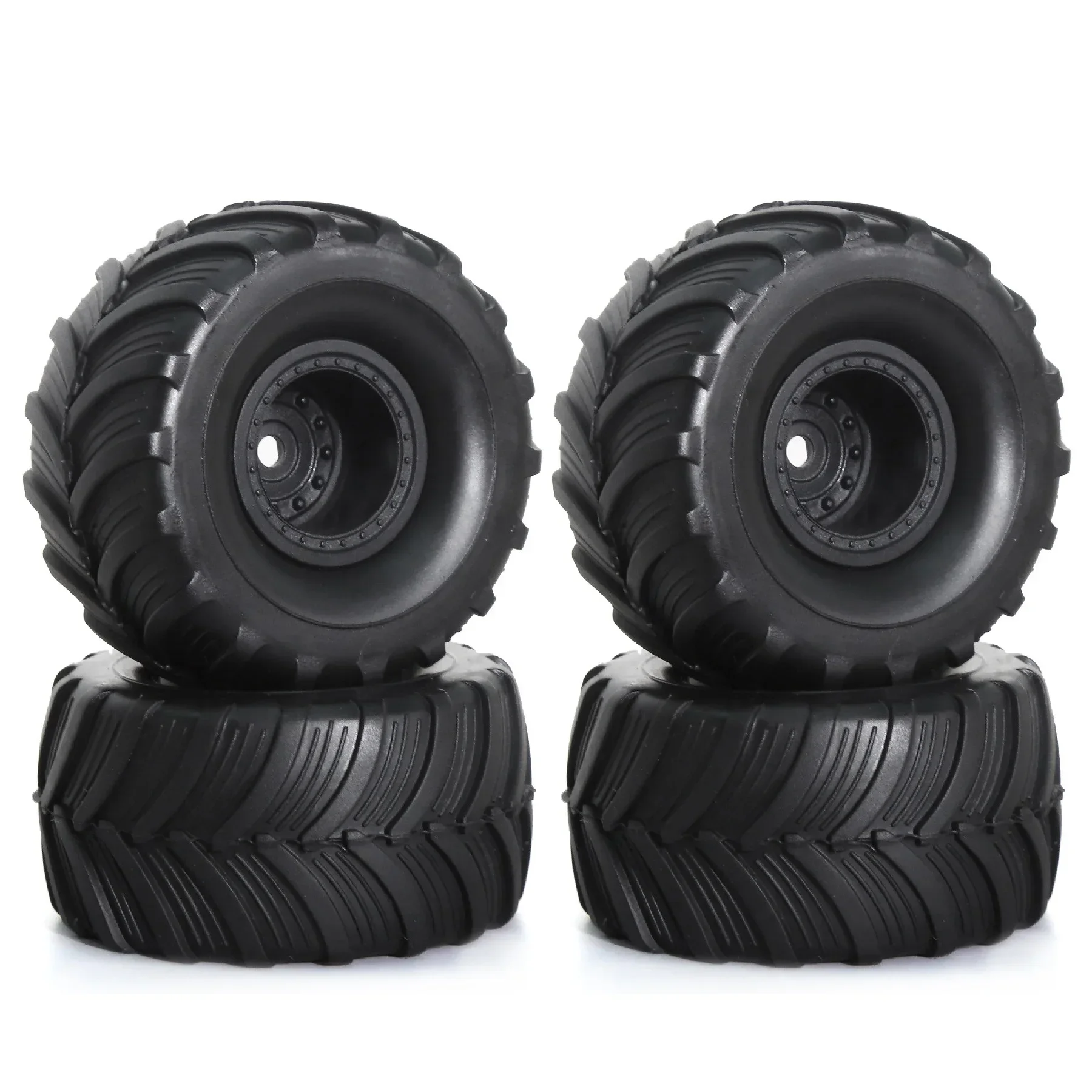 

RC 4pcs 52mm 1.0" Monster Truck Wheel Rim Tires Set For 1/18 TRX4M 1/24 FMS FCX24 Axial SCX24 AX24 RC Crawler Car Upgrade Parts