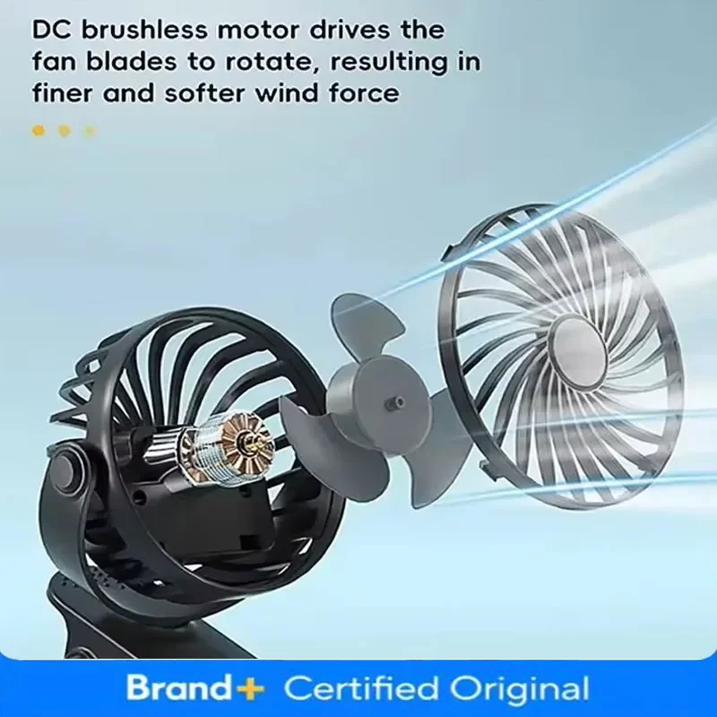 USB Rechargeable Table Fan Clip-on Type Portable Mini Desk Fan Hanging Clip Fan Night Light Air Cooler Outdoor Fans Amagi