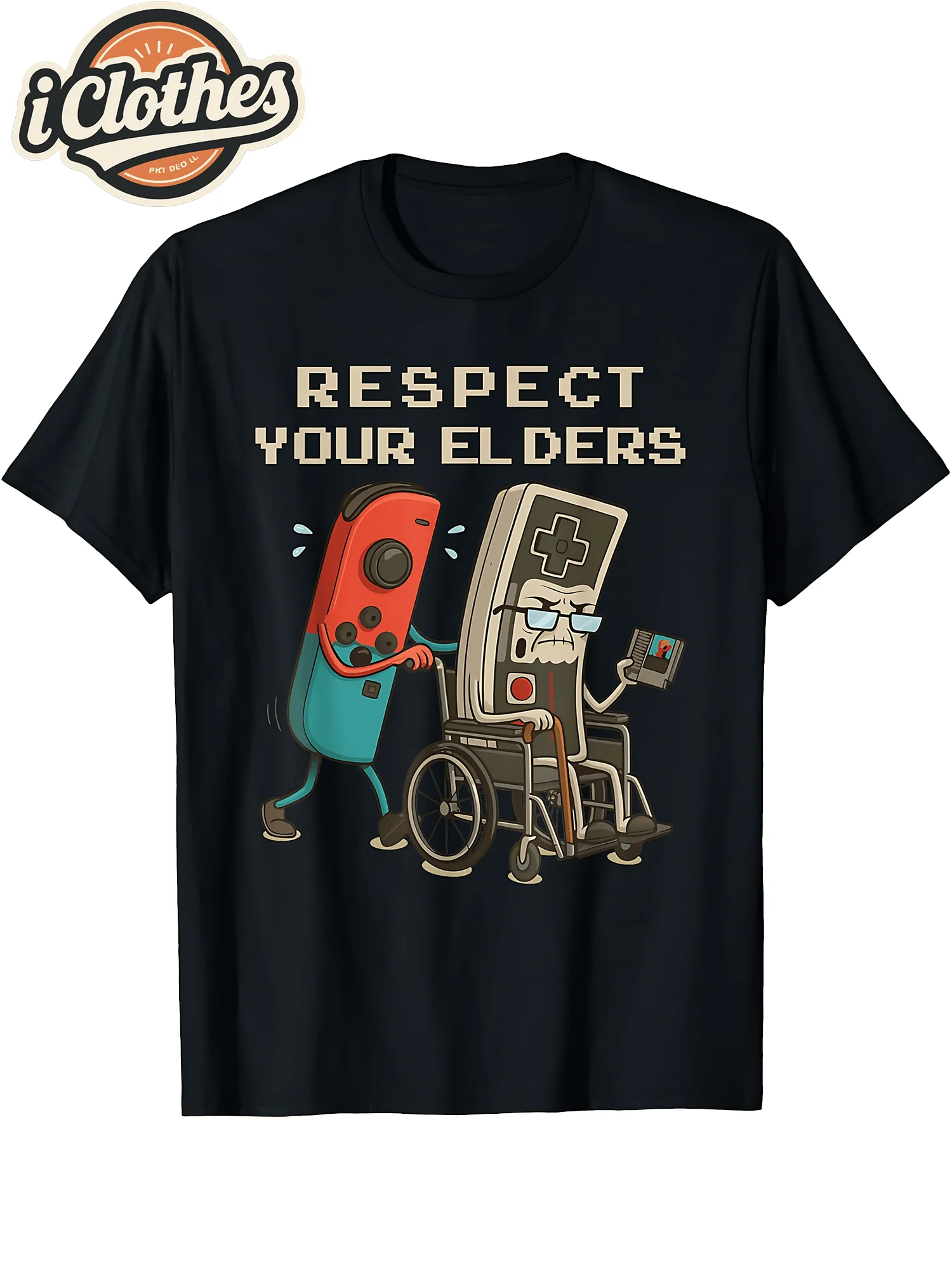 Respect Your Elders Retro Gaming Funny Gamer Controller 80s T-Shirt